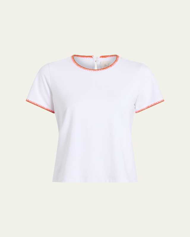 Shrunken Crochet-Trim Tee